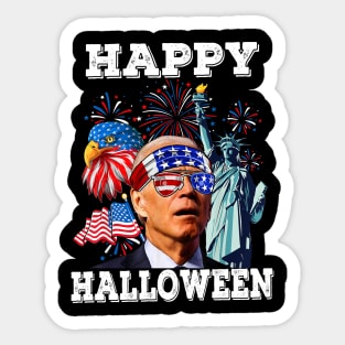 Funny Joe Biden Happy Halloween Confused 4th of July 2024, Funny 4th of July Sticker